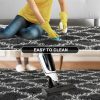 global sourcing plush area rug 4x6 feet high pile rugs for living room, ultra soft indoor carpet for bedroom, playroom, playroom, home decor, geometric, dark grey/white oem/odm services