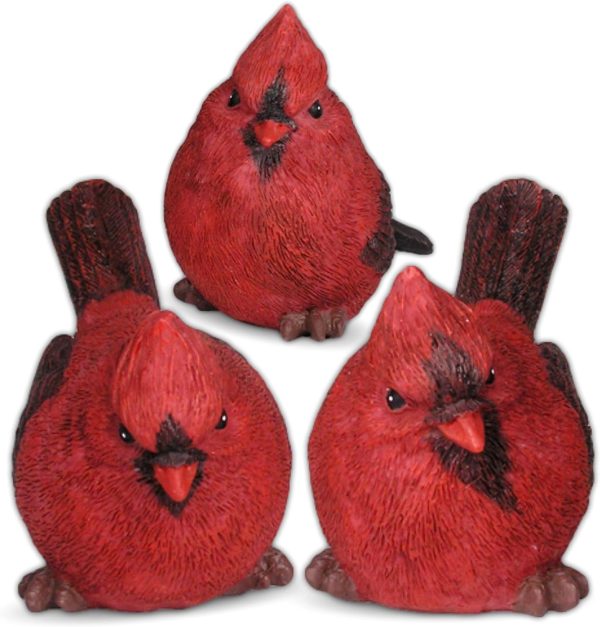 dropship from factory banberry designs cardinal figurine birds decoration - set of 3 styles - 4 inch high mass production supply