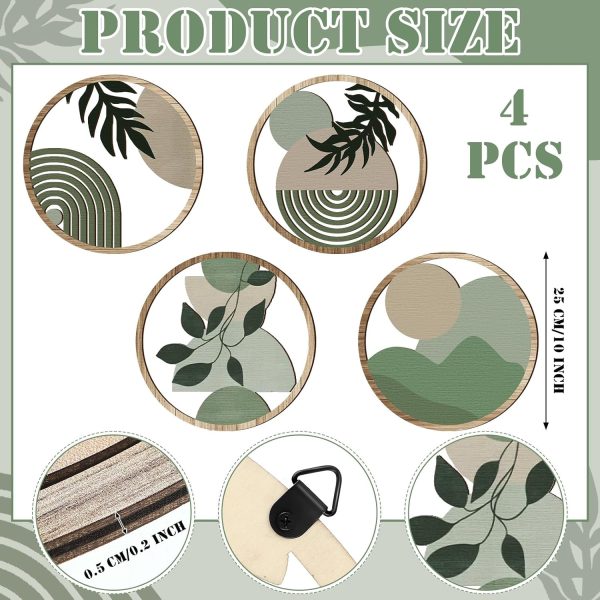 bulk purchase qunclay 4 pcs boho wall art wooden bohemian wall decor hanging art nursery wall decor farmhouse geometric hanging decor 10 inch aesthetic wood minimalist wall art for apartment bedroom (elegant) trade price