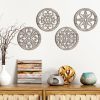 bulk purchase yulejo 4 pcs thicken rustic wall decor farmhouse wall art wooden hollow carved design decor rustic round wall art for living room bedroom hallway decor kitchen wall (retro white,9.8 x 9.8 inch) trade price