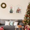 bulk purchase luvadian merry christmas wall art with wood poster hanger set of 2, christmas wall decor, christmas tree santa claus snowman posters artwork for wall, christmas wall hanging decorations, 12x16 inches trade price