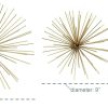 factory direct deco 79 metal starburst home wall decor 3d long spike wall sculpture, set of 3 wall art 6", 9", 12"w, gold volume discount