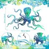 factory direct zhengmy octopus metal wall art decor 18 x 11 inch extra large octopus wall hanging sculpture nautical beach ocean theme home wall decor(ocean blue) volume discount