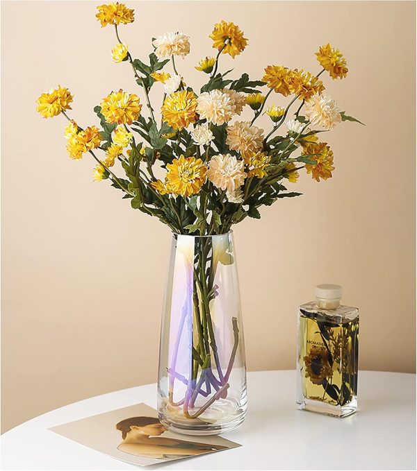 oem/odm services fantesticryan modern glass vase irised crystal clear glass vase for home office decor (neon clear) affordable bulk deals