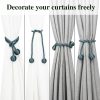 bulk purchase curtain tiebacks outdoor elegant decorative tie backs modern rope tiebacks for drapes window curtain holdbacks for draperies (blue, 2) factory discount