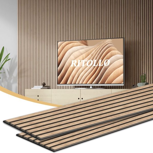 bulk purchase wood panels for wall and ceiling, 94.5"×11" wall panels for interior wall decor, 3d wood slat wall panel/fluted sound absorbing panel - walnut 2 pack trade price