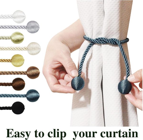 bulk purchase curtain tiebacks outdoor elegant decorative tie backs modern rope tiebacks for drapes window curtain holdbacks for draperies (blue, 2) factory discount