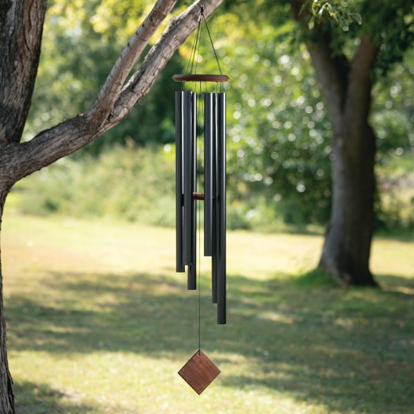 producer to buyer woodstock wind chimes of neptune wind chimes for outside, 54" black large deep tone wind chime décor for outdoor garden, patio, porch, encore collection discounted pricing