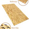manufacturer direct royalhouse bamboo bath mat 16 x 27 inches (w x l), bathroom shower and tub mats, accessories for bathroom sauna spa tub and outdoor 27.5" x 16" trade price