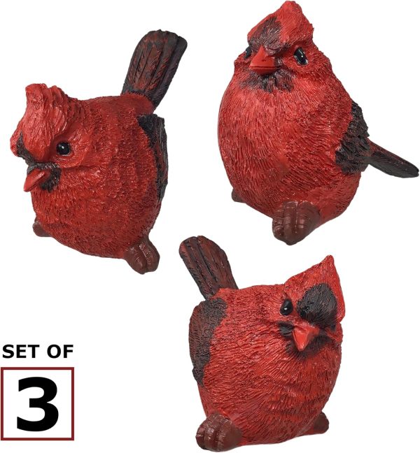 dropship from factory banberry designs cardinal figurine birds decoration - set of 3 styles - 4 inch high mass production supply