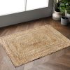 manufacturer direct hausattire hand woven jute braided rug, 2'x3' – natural, reversible boho entry area rugs for kitchen, living room i farmhouse indoor outdoor decorative floor rug, 24x36 inches trade price