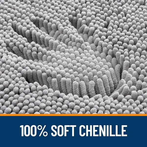 global sourcing olanly toilet rugs u-shaped 24x20, extra soft absorbent chenille contour bathroom rugs for toilet, dry quickly, machine washable, non-slip toilet bath mat, grey oem/odm services
