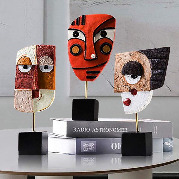 dropship from factory wink - handcrafted statues resin abstract sculpture for home decor modern,african art tribal figurines decorations items accents influencer picks for bookshelf,tv stand,living room,nightstand mass production supply
