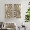 bulk purchase madison park wall art living room décor - birch palms botanical carved design, home accent modern kitchen dining decoration, ready to hang panel for bedroom, 16" w x 32" h, dark brown 2 piece trade price