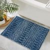 global sourcing lahome moroccan indoor rugs for entryway - 2x3 area rug non-slip backing washable inside door mats low-profile throw soft rugs for bathroom, geometric print distressed blue rug for kitchen bedside oem/odm services
