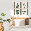 bulk purchase artbyhannah framed bathroom wall art set of 4 for botanical wall decor green plant picture frame collage set for home living room decoration (walnut, 10x10) trade price