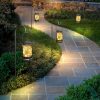 custom wholesale mlambert 4 pack solar hanging lantern with stakes, outdoor waterproof solar mason jar fairy string lights decorative vintage glass lamp-warm white oem/odm services