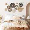 bulk purchase 11 pcs boho wall basket decor decorative bulrush woven basket wall decor boho wall art round farmhouse wall hanging baskets for kitchen rustic home christmas decorations, multi sizes(retro) trade price
