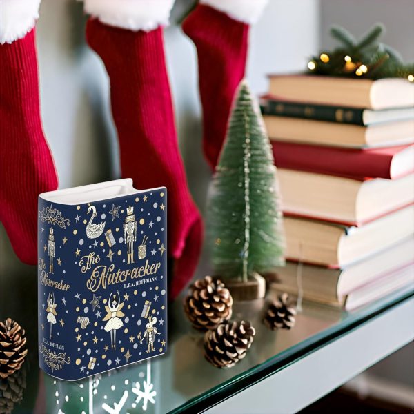 oem/odm services steel mill & co original small book-shaped decorative vase, ceramic vases for home decor, cute christmas bookshelf decor, unique vase for book lovers, nutcracker affordable bulk deals