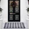 global sourcing buffalo plaid area rug - 27.5x43 inches, black and white checkered, washable cotton, ideal for front porch, kitchen, entryway, patio, bathroom oem/odm services
