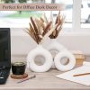 oem/odm services velova set of 3 white ceramic vase with 65 pcs dried pampas grass flowers aesthetic boho modern small round cute vases for decor living room coffee table shelf bedroom office desk home gifts women mom affordable bulk deals