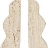 supplier direct creative co-op decorative travertine wave bookends, natural, set of 2 wholesale prices