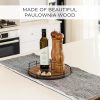 wholesale direct decorative wooden tray - beautiful coffee table tray that enhances any kitchen or living room - the perfect 11" round centerpiece for your seasonal home decorations bulk purchase at factory prices