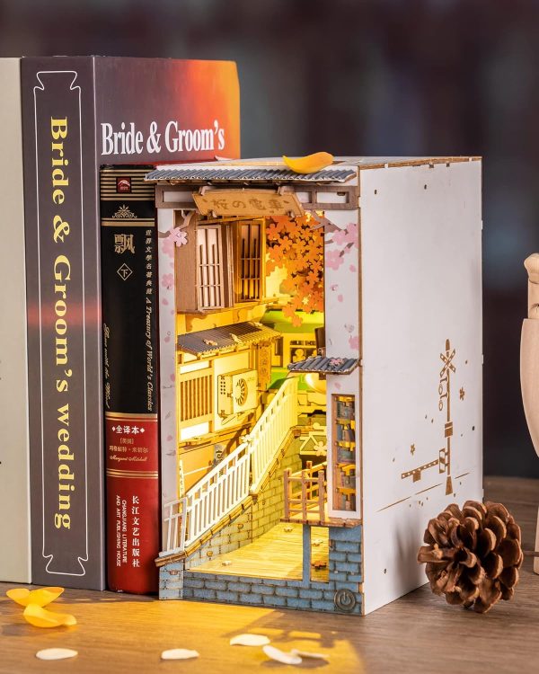 supplier direct rolife led book nook kit-decorative bookend stand-3d wooden puzzle for adults-bookshelf insert booknook-room decor for teen girls boys women men wholesale prices