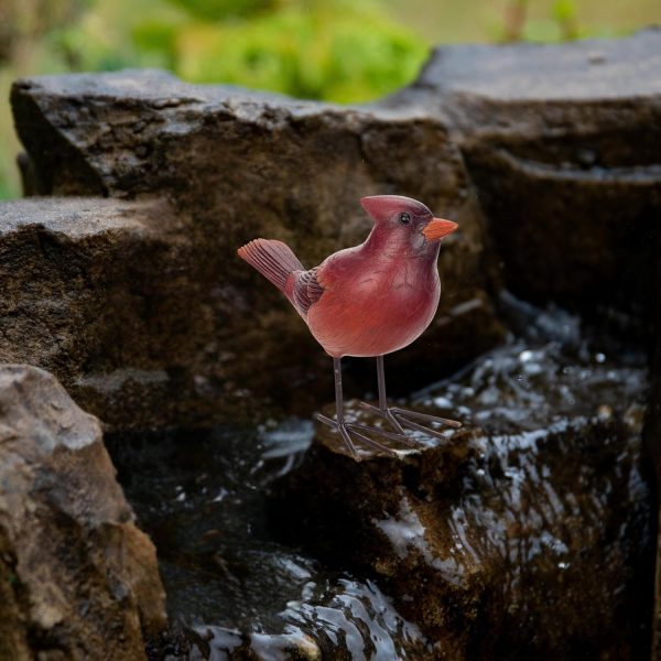dropship from factory red cardinal bird 4 inch decorative resin stone figurine mass production supply