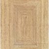 manufacturer direct mds hand woven jute area rug 2x4 feet - natural burlap braided reversible rectangular rugs for thanksgiving halloween christmas living room home entryway decor rustic farmhouse (2'x4') trade price
