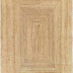 manufacturer direct mds hand woven jute area rug 2x4 feet - natural burlap braided reversible rectangular rugs for thanksgiving halloween christmas living room home entryway decor rustic farmhouse (2'x4') trade price
