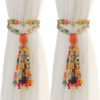 bulk purchase magnetic curtain tiebacks, 2 pack colorful agate tassel curtain drapery holdbacks, boho curtain ties for home office decorative factory discount