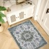 global sourcing door mat 2x3 rug, small boho area rug for living room, machine washable kitchen rugs non-slip, entry mat indoor low pile throw floral rugs grey carpet for bedroom, entryway, hallways oem/odm services