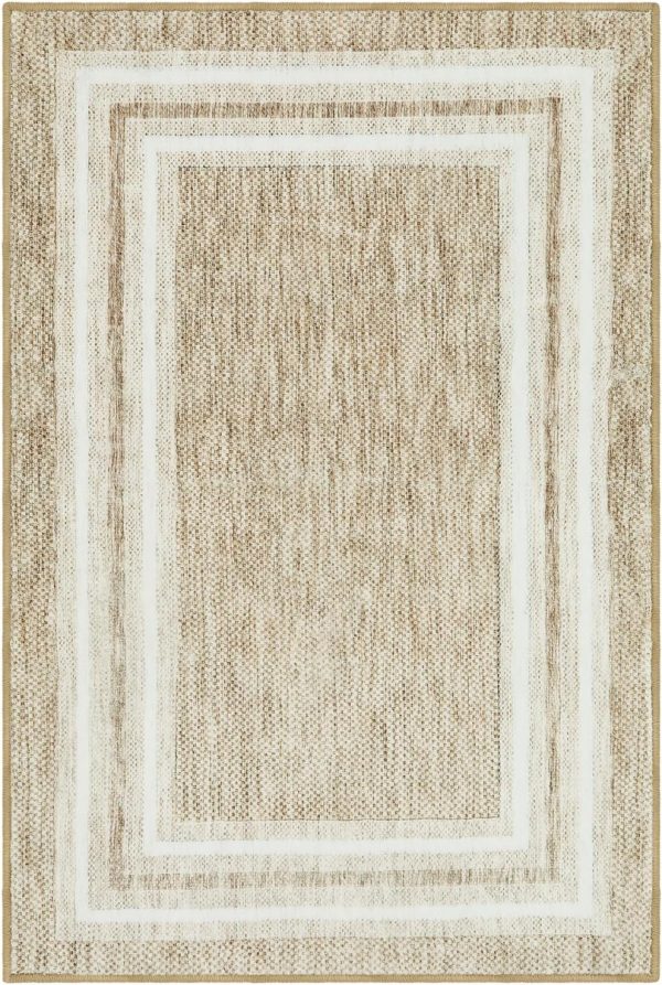 global sourcing ojia modern bordered kitchen rugs non slip washable, 2'x3' entryway rug thin soft small area rug indoor door mat non-shedding throw carpet bathroom rugs for bedside bedroom oem/odm services