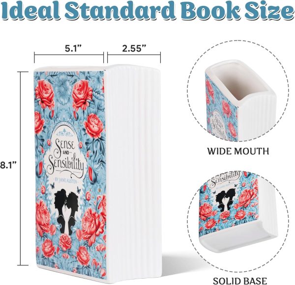 oem/odm services book shaped decorative vase ceramic vases for home decor vase for book lovers (sense & sensibility) affordable bulk deals