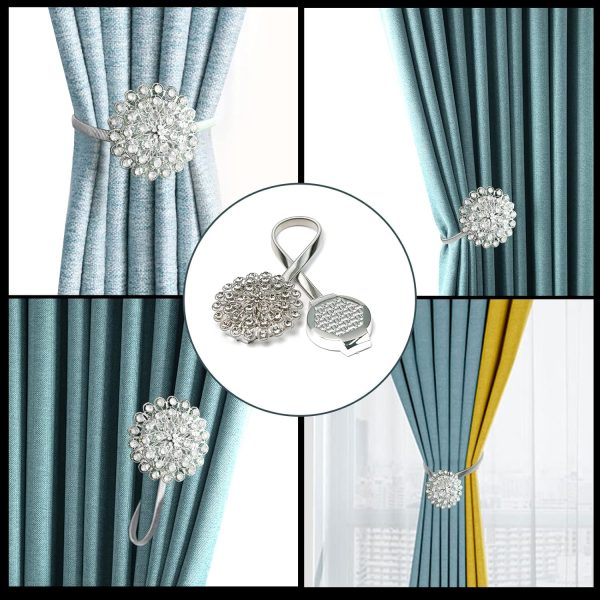 bulk purchase 4 packs curtain magnetic buckle spring window decoration curtain tie rope for home office decoration (white) factory discount