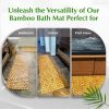 manufacturer direct bamboo bath mat 48 x 16 inches and wooden soap dish set bathroom rugs bathtub mat non slip bath mats for bathroom, kitchen sauna spa hot tub outdoor decor trade price