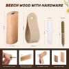 competitive pricing 6 pack wood wall hooks, wooden coat hooks wall mount, heavy duty robe hat hooks for wall, decorative rustic coat rack hangers for hanging clothes towels guitar backpacks purses one-stop wholesale