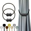 bulk purchase hion magnetic curtain tiebacks black 2pcs, curtain tiebacks buckles holdbacks holders hooks clip for home outdoor bedroom office decorative curtain factory discount