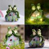 dropship from factory nacome solar garden outdoor statues frog with succulent and 7 led lights - lawn decor figurine for patio, balcony, yard ornament - unique housewarming gifts mass production supply