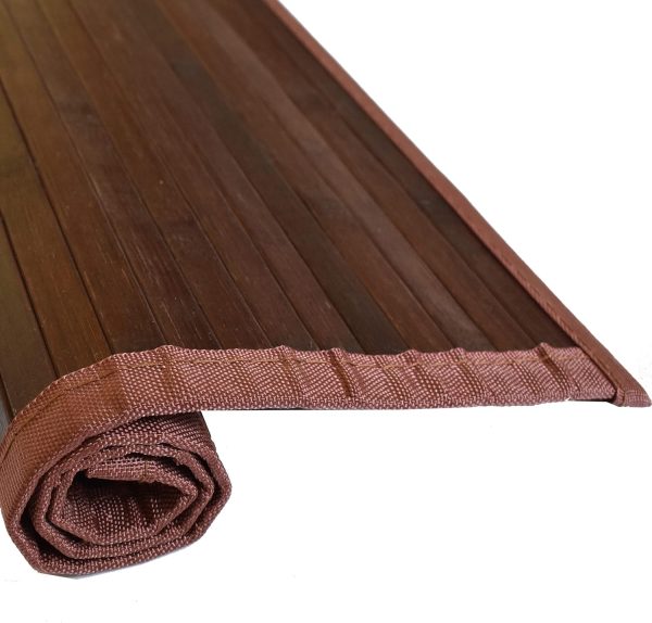 manufacturer direct queensell bamboo rug – bamboo bathroom accessories area rug – bamboo bath mat – bathroom rugs – bamboo runner small rug 17" x 24" dark brown trade price