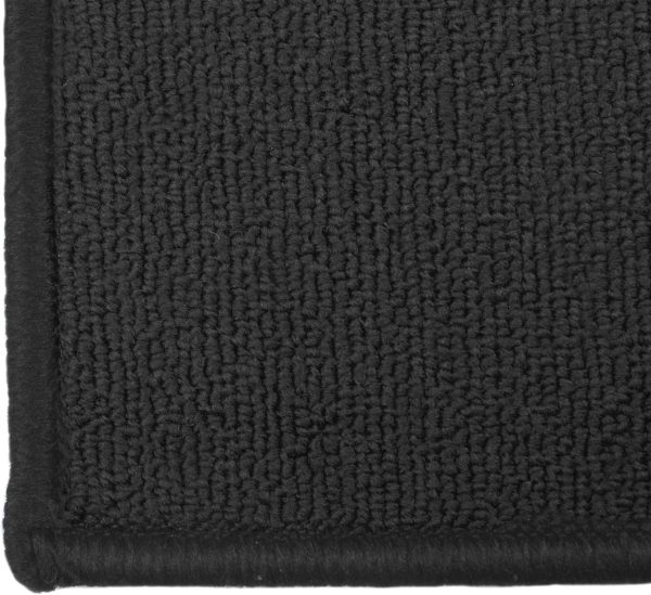 global sourcing ritz solid accent rug: 18" x 30" stain resistant kitchen or living room floor mat - non-slip latex backing, machine washable, black oem/odm services