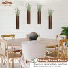 bulk purchase 4 pack wood wall planter with artificial eucalyptus, modern wall decor for living room bedroom bathroom entryway, farmhouse boho wall vases for dried flowers and faux plants trade price