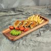 wholesale direct acacia wood serving trays, set of 3 wooden serving platters for home decor, food, cheese, fruit, vegetables, charcuterie, appetizer serving tray(11.8 x 5.1 x 0.78 inches) bulk purchase at factory prices