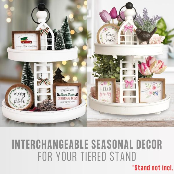 wholesale direct the ultimate farmhouse christmas tiered tray decor set - beautiful year round seasonal & halloween holiday decoration bundle - the perfect fall centerpiece design for home & kitchen decor bulk purchase at factory prices