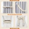 bulk purchase niceec 2 pack strong magnetic curtain tiebacks modern simple style drape tie backs convenient decorative weave rope curtain holdbacks for thin or thick home & office window draperies (beige) factory discount