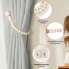 bulk purchase magnetic curtain tiebacks, curtain tie backs for curtains 2 pack, wood bead curtain tiebacks, curtain holders for boho bedroom decor, baby nursery decor, farmhouse decor factory discount