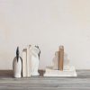 supplier direct creative co-op decorative travertine wave bookends, natural, set of 2 wholesale prices