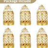 custom wholesale 6 pcs small metal tealight hanging birdcage lantern, vintage decorative centerpieces of wedding, party, gold oem/odm services