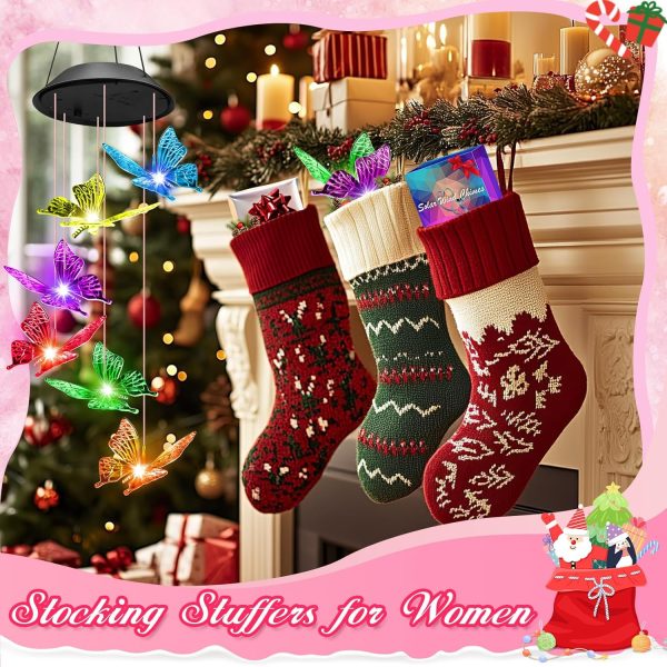 producer to buyer white elephant gifts women stocking stuffers christmas solar lights outdoor gifts for mom grandma wife, winzwon butterfly wind chimes waterproof for outside garden patio yard porch decorations discounted pricing